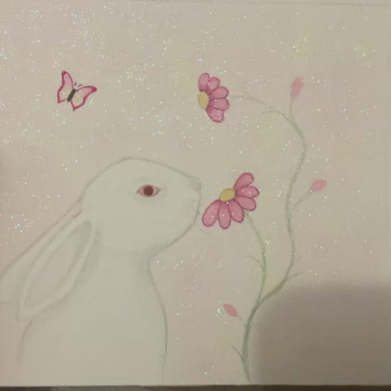 Video of ‘Daisy Daisy’ - Original White Bunny Rabbit Watercolour 
