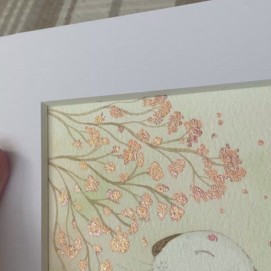 Video ‘Binky Blessings’’ - Original Bunny Rabbit Watercolour Painting  4” x 4”