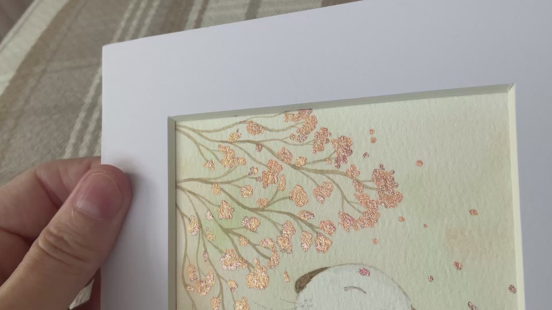 Video ‘Binky Blessings’’ - Original Bunny Rabbit Watercolour Painting  4” x 4”