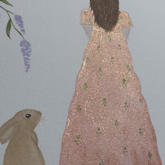Video ‘Hoppy Chaperone ’ - Bridgerton Style Bunny Rabbit Watercolour Painting  6” x 4”