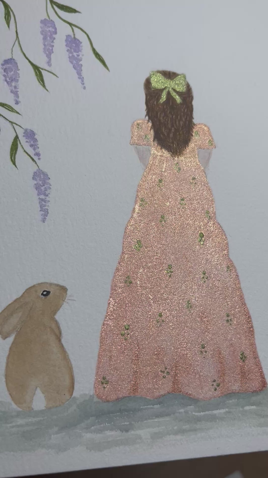 Video ‘Hoppy Chaperone ’ - Bridgerton Style Bunny Rabbit Watercolour Painting  6” x 4”