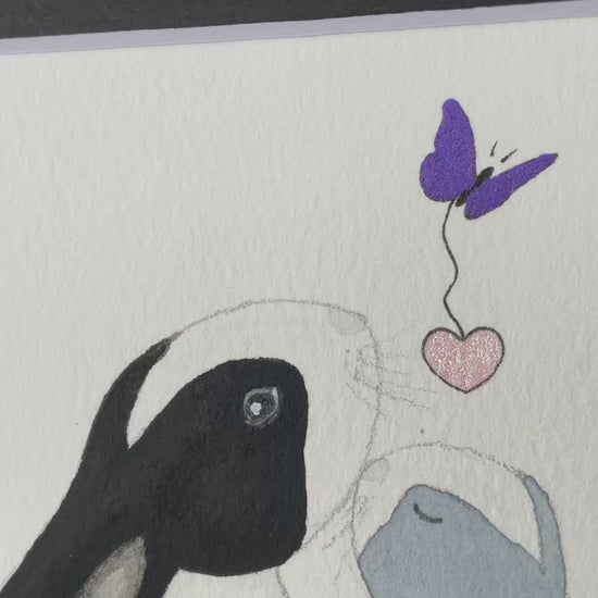 video ‘Double Dutch’ - Original Bunny Rabbits Watercolour Painting
