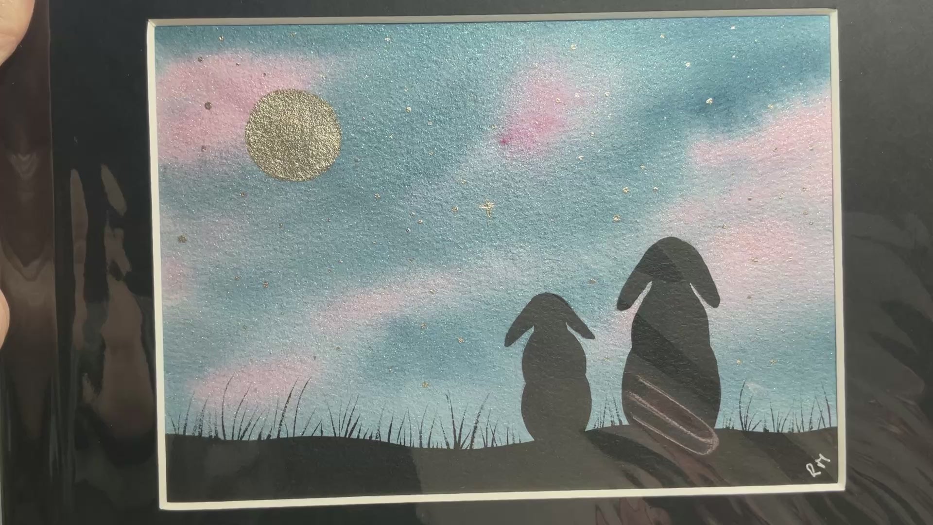 ‘Bunny Buddies   - Original Lop Eared Bunny Rabbits Watercolour Painting  7” x 5