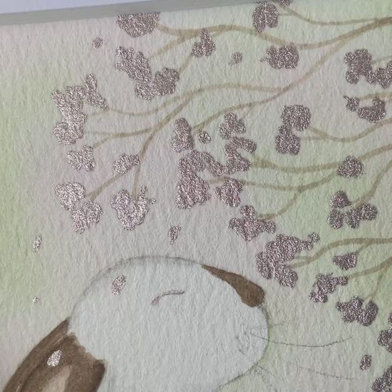 Video ‘Binky Blessings’’ - Original Bunny Rabbit Watercolour Painting  4” x 4”