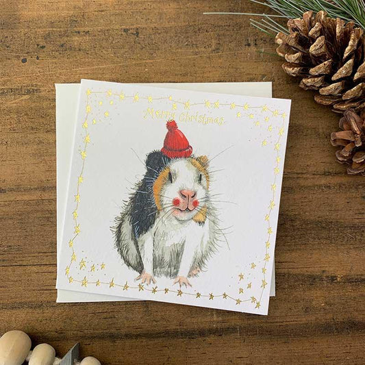 Alex Clark Little Luxury Guinea Pig Christmas Cards- Pack of 10