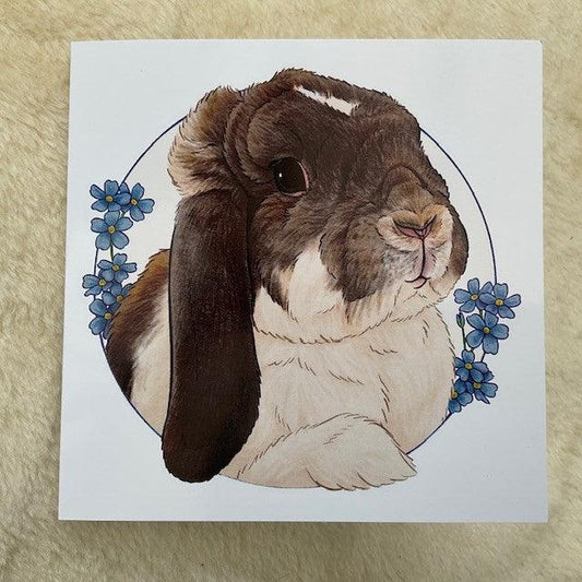 Milly Moo Forget Me Not Bunny Rabbit Greeting Card