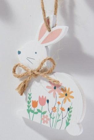 Wooden Hanging Bunny Rabbits Decoration design 3