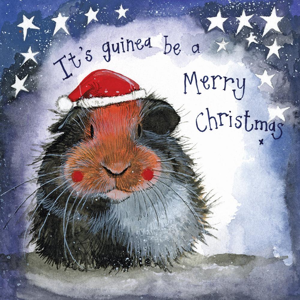 Alex Clark Guinea Pig Christmas Card - Bunny Creations