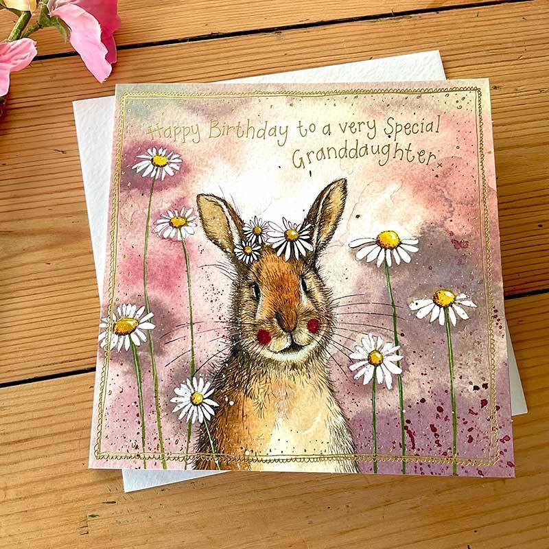 Alex Clark Rabbit Granddaughter Birthday Card - Bunny Creations