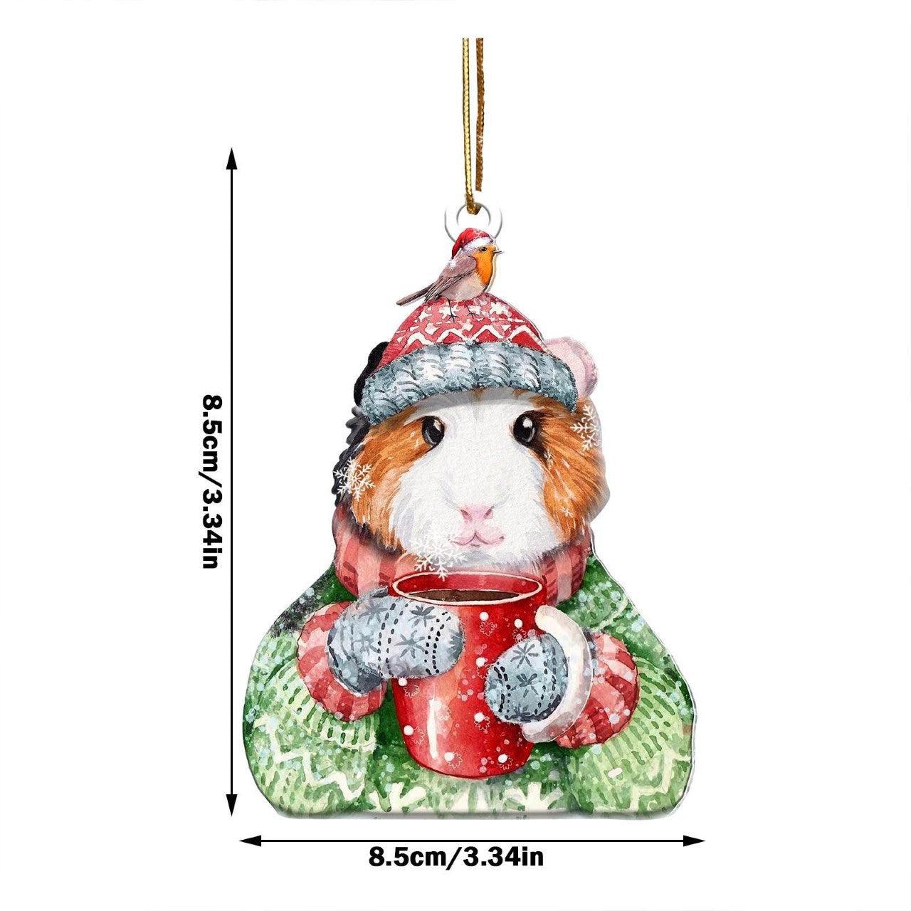 Wooden Guinea Pig Christmas Tree Decoration - Bunny Creations