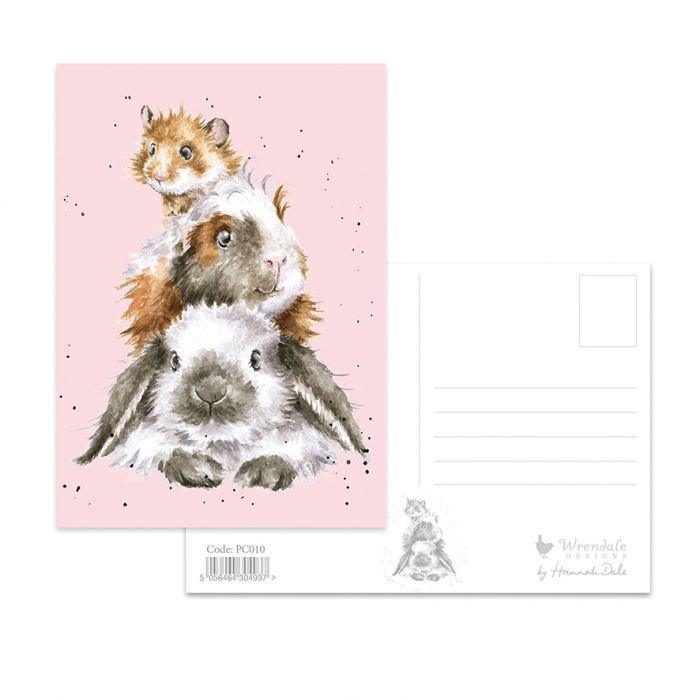 Wrendale Designs Piggy in the Middle Postcard - Bunny Creations
